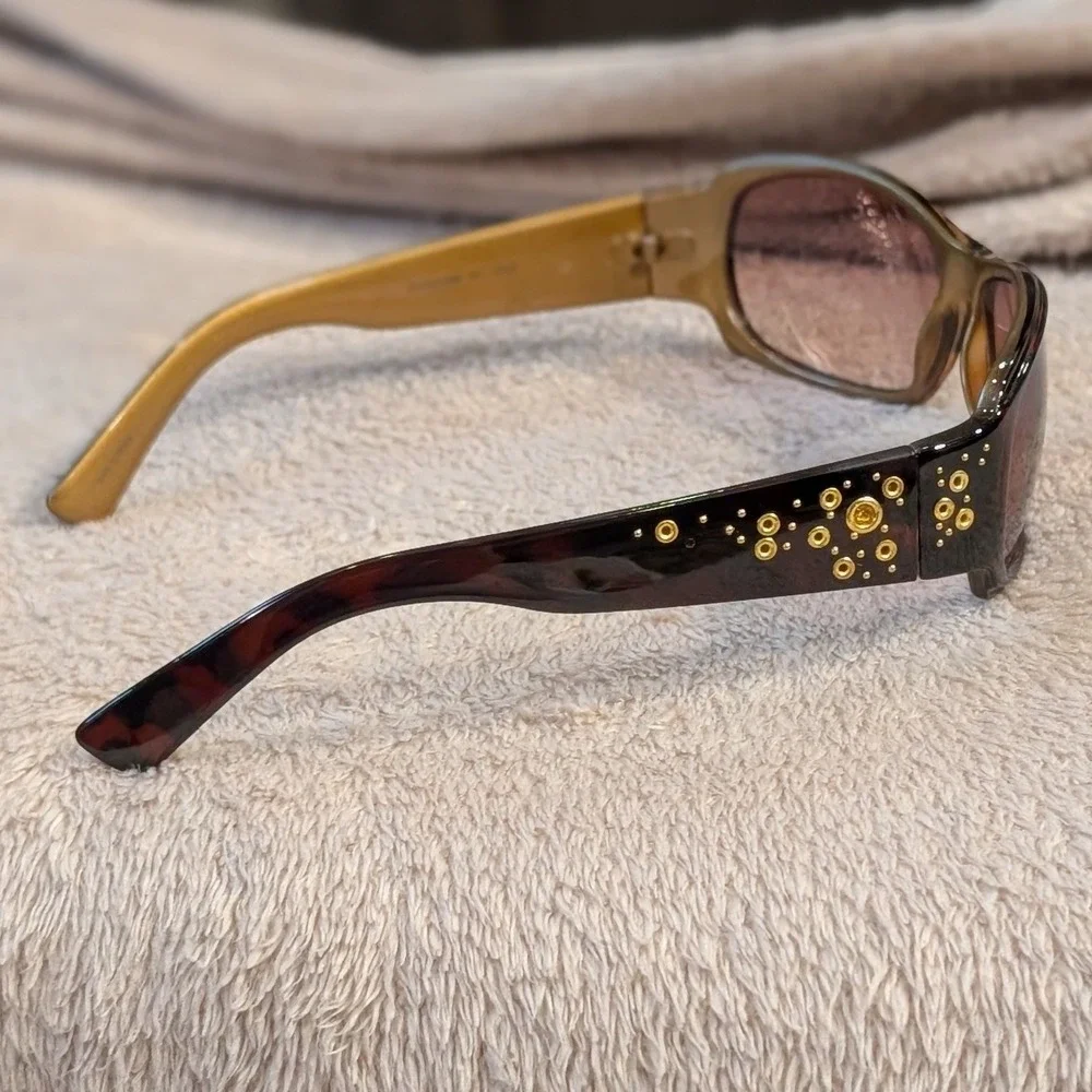 Candies Sunglasses Tortoise Shell Pink Gradient Rhinestone Y2K Retro OS Brown